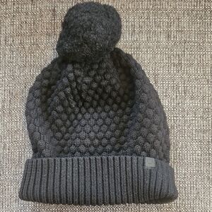 Lululemon Black Merino Wool Blend Popcorn Knit Beanie